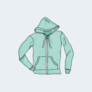 Hoodie with Zipper - Green